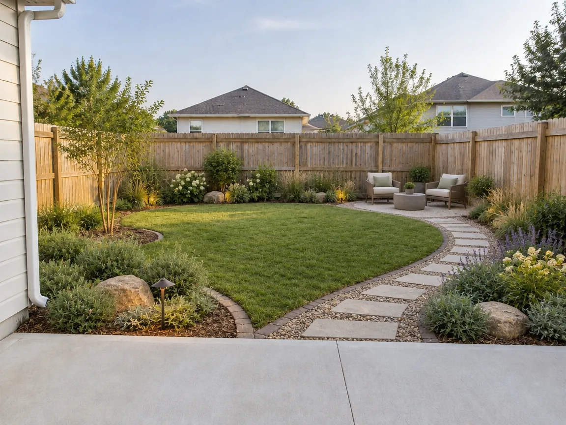 Backyard landscape design example