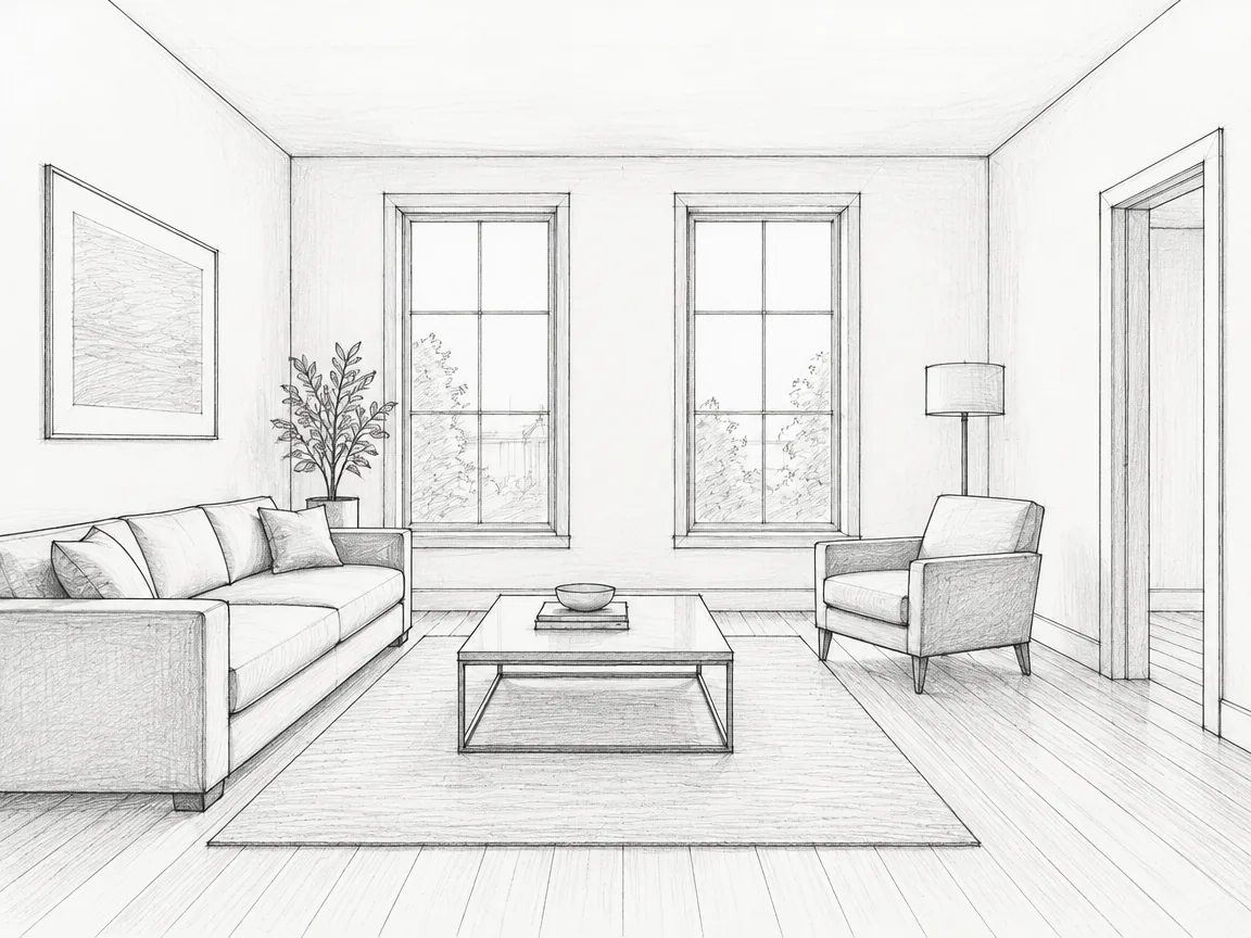 Original living room sketch